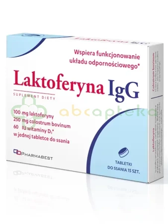 Laktoferyna IgG,  15 tabletek do ssania | DATA WAŻNOŚCI 31.01.2025