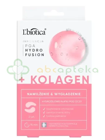 L'biotica, PGA Hydro Fusion, Hydrożelowe płatki pod oczy z kolagenem, 2 sztuki