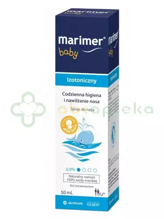 Marimer Baby, woda morska, spray izotoniczny dla niemowląt i dzieci, 50 ml