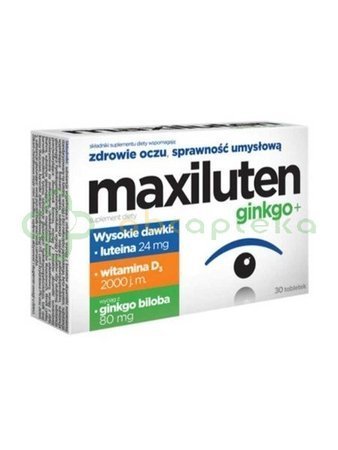 Maxiluten ginkgo+, 30 tabletek