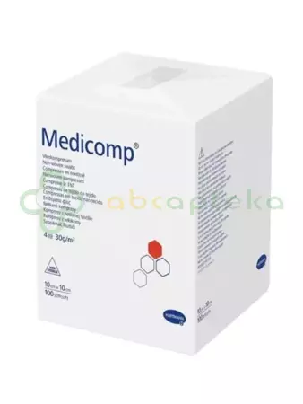 Medicomp, kompresy niejałowe z włókniny, 10 cm x 10 cm, 100 sztuk