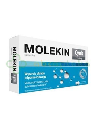 Molekin Cynk 15 mg, 30 tabletek powlekanych, DATA WAŻNOŚCI 31.07.2024 