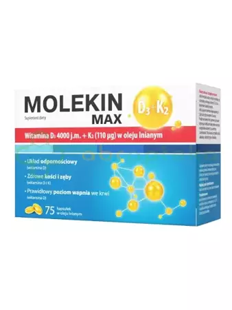 Molekin D3 + K2 Max, 75 kapsułek, 