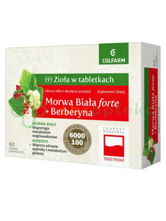 Morwa Biała Forte + Berberyna Colfarm, 60 tabletek powlekanych