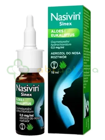 Nasivin Sinex Aloes i eukaliptus 0,5mg/ml, aerozol do nosa, ,  15 ml