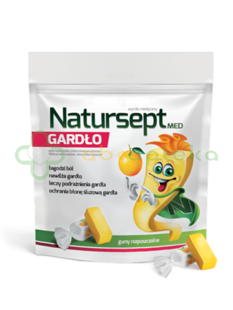 Natur-sept Med Gardło, gumy rozpuszczalne, 9 sztuk