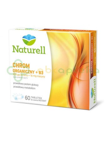 Naturell Chrom Organiczny + B3, 60 tabletek do ssania