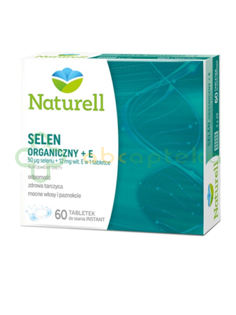 Naturell Selen Organiczny + E, 60 tabletek do ssania