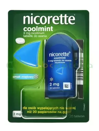 Nicorette Coolmint, 2 mg, 20 tabletek do ssania