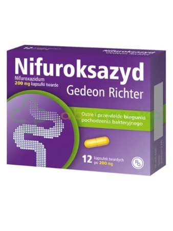 Nifuroksazyd Gedeon Richter, 200 mg, 12 kapsułek