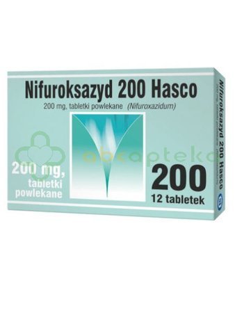 Nifuroksazyd Hasco, 200 mg, 12 tabletek powlekanych