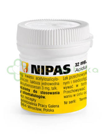 Nipas, 32 mg, 50 tabletek dozębodołowych