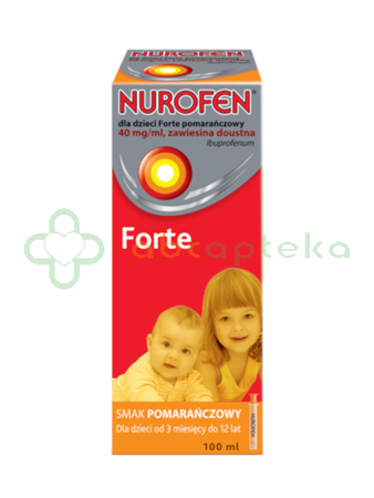 Nurofen Forte, 40mg/ml, zawiesina doustna dla dzieci, smak pomarańczowy, 100 ml