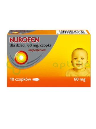 Nurofen dla dzieci, 60 mg, 10 czopków