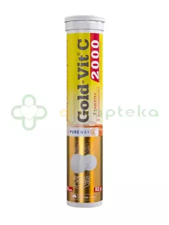 OLIMP Gold-Vit C 2000,  smak cytrynowy, 20 tabletek musujących 