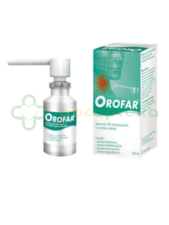 Orofar, aerozol do stosowania w jamie ustnej, 30 ml