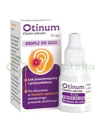 Otinum, 20%, krople do uszu, 10 g