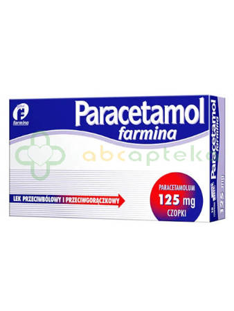 Paracetamol Farmina 125 mg, 10 czopków doodbytniczych 