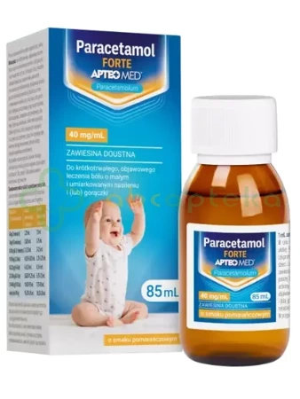 Paracetamol Forte o smaku pomarańczowym APTEO,         85 ml