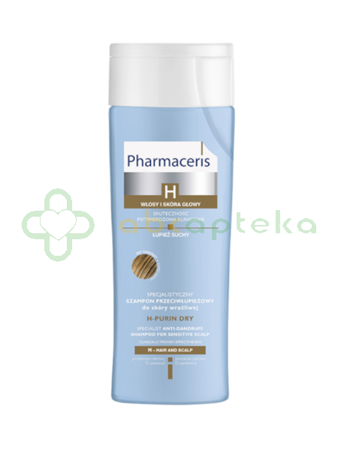 Pharmaceris H Purin Dry, specjalistyczny szampon przeciwłupieżowy do skóry wrażliwej, łupież suchy 250 mll