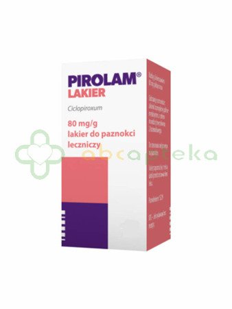 Pirolam, 80 mg/g, lakier do paznokci leczniczy, 4 g