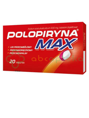 Polopiryna Max, 500 mg, 20 tabletek dojelitowych | DATA WAŻNOŚCI 28.02.2025