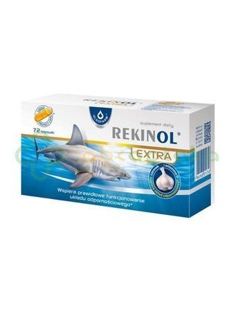 Rekinol Extra, olej z wątroby rekina, 72 kapsułki