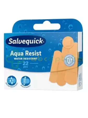 Salvequick Aqua Resist, wodoodporne plastry, 22 sztuki