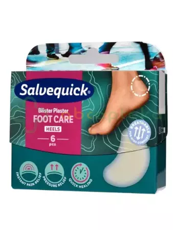 Salvequick Foot Care Medium, plastry na pęcherze i otarcia, 6 sztuk