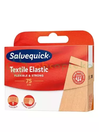 Salvequick Textile Elastic, plaster elastyczny do cięcia, 75 cm, 1 sztuka