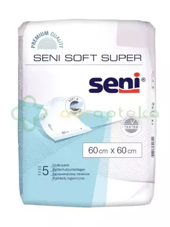 Seni Soft Super, podkłady higieniczne, 60 cm x 60 cm, 5 sztuk