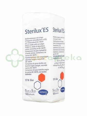 Sterilux ES kompresy niejałowe, 17 nitkowe, 8 warstwowe, 5 cm x 5 cm, 50 sztuk