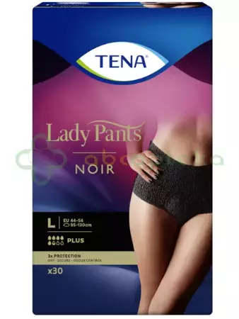TENA Lady Pants Plus Noir, Bielizna dla kobiet, rozmiar L, 30 sztuk