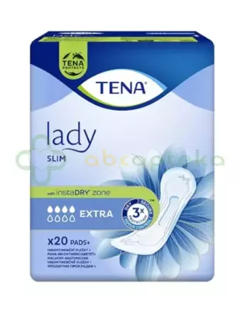 TENA Lady Slim Extra, wkładki anatomiczne dla kobiet, 20 sztuk