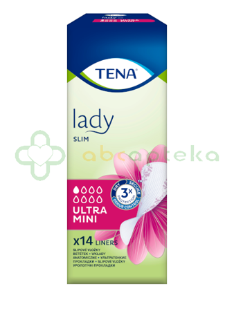 TENA Lady Slim Ultra Mini, Wkłady anatomiczne dla kobiet, 14 sztuk