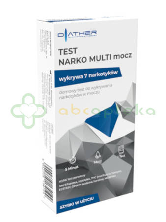 Test Narko Multi, do wykrywania 7 narkotyków w moczu, 1 sztuka