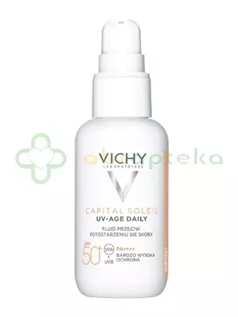 Vichy Capital Soleil UV-Age Daily Tined, lekki fluid koloryzujący przeciw oznakom fotostrzenia SPF 50+, 40 ml | DATA WAŻNOSCI 30.09.2024 