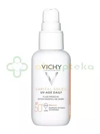 Vichy Capital Soleil UV-Age Daily Tined, lekki fluid koloryzujący przeciw oznakom fotostrzenia SPF 50+, 40 ml | DATA WAŻNOSCI 30.10.2024 