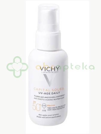 Vichy Capital Soleil UV-Age Daily, fluid przeciw fotostarzeniu się skóry SPF 50+, 40 ml | DATA WAŻNOŚCI 30.10.2024