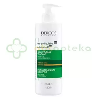 Vichy Dercos, szampon przeciwłupieżowy, włosy suche, 390 ml