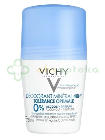 Vichy Optimal Tolerance, dezodorant mineralny roll-on 48h, 50 ml