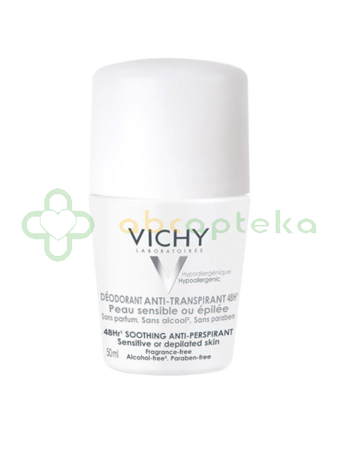 Vichy, dezodorant antyperspirant w kulce 48h, do skóry wrażliwej, 50 ml 
