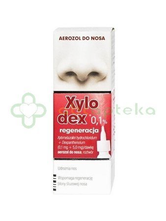 Xylodex 0.1% regeneracja, (0,1mg+5,0mg)/ dawka, aerozol do nosa, 10 ml