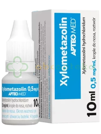 Xylometazolin 0.05% krople do nosa APTEO MED, 10 ml | DATA WAŻNOŚCI 30,09,2024