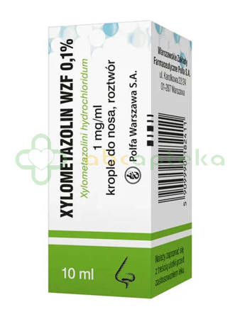 Xylometazolin WZF, 0,1%, (1 mg/ml), krople do nosa, 10 ml