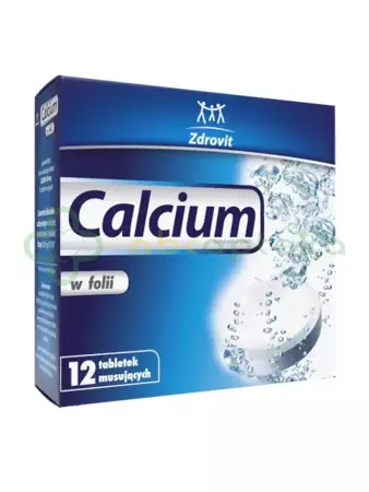 Zdrovit Calcium w folii, 12 tabletek musujących