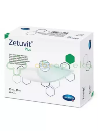 Zetuvit Plus, opatrunek z superabsorbentem, 10 x 10 cm, 1 sztuka