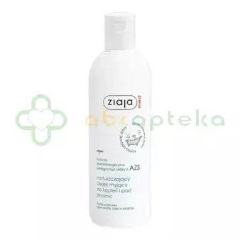 Ziaja Med Kuracja Dermatologiczna Pielęgnacja skóry z AZS, natłuszczający olejek myjący do kąpieli i pod prysznic, 270 ml